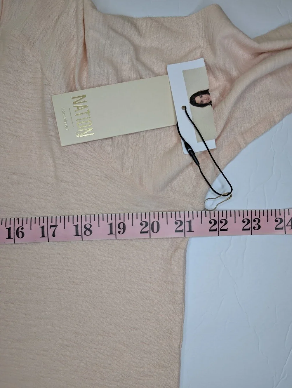 Nation LTD NEW Pima Cotton Long Sleeve Top Preach Pink Medium